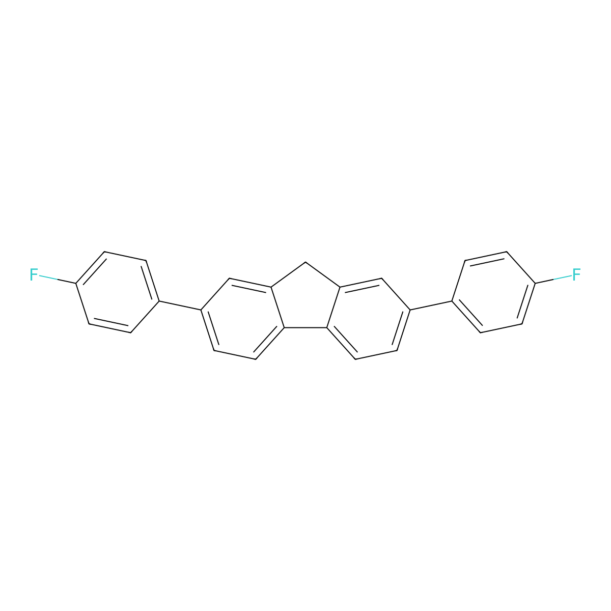 2,7-bis(4-fluorophenyl)-9H-fluorene molecular structure, CAS 1438398-29-8