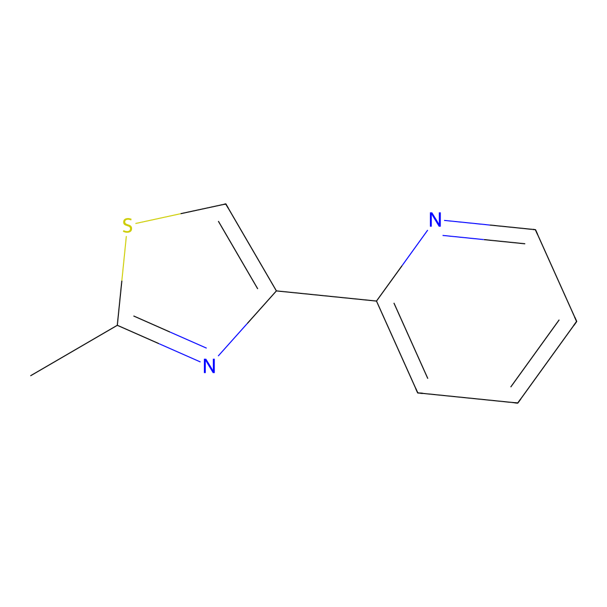 2-Methyl-4-(2-pyridyl)thiazole molecular structure, CAS 14384-71-5