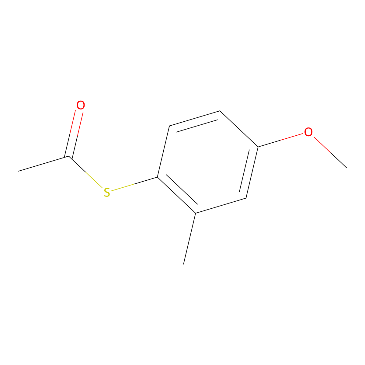 S-4-Methoxy-2-methylphenylthioacetate molecular structure, CAS 14384-88-4