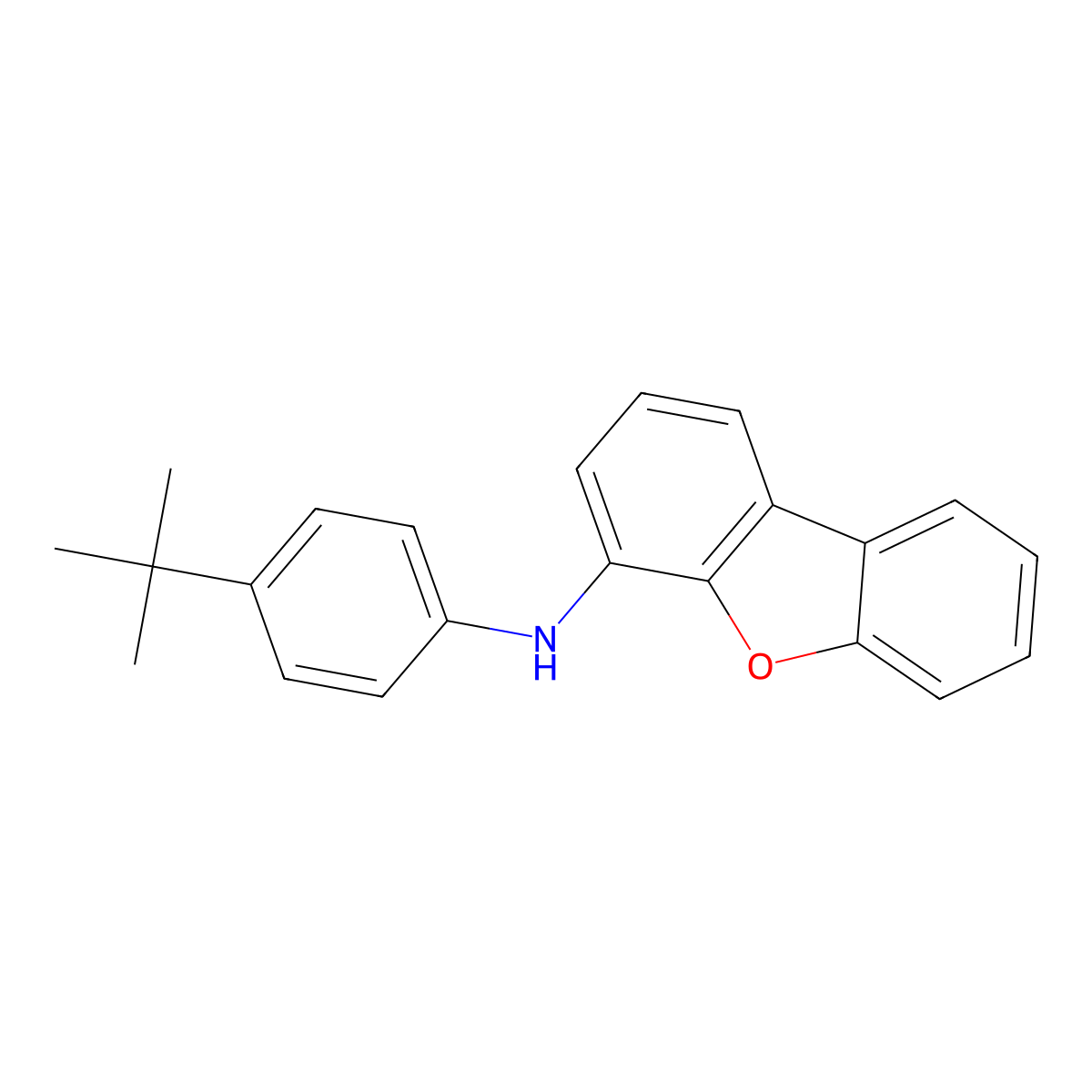 N-(4-(tert-Butyl)phenyl)dibenzo[b,d]furan-4-amine molecular structure, CAS 1438401-13-8