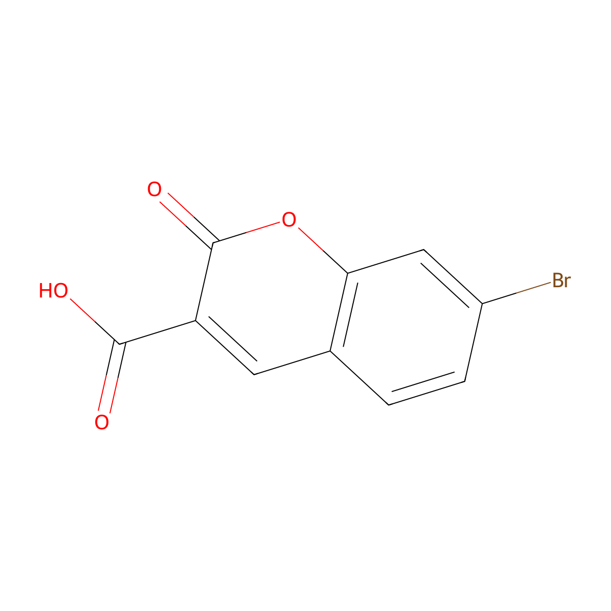 7-Bromo-2-oxo-2H-chromene-3-carboxylic acid molecular structure, CAS 1438410-03-7