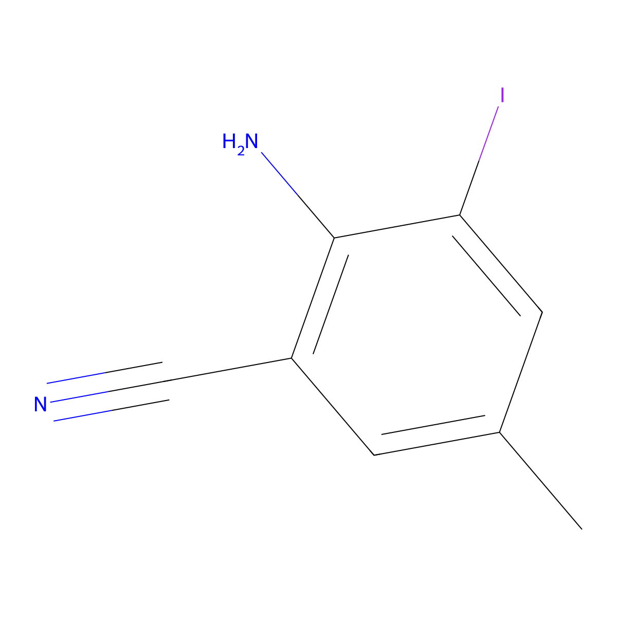 2-Amino-3-iodo-5-methylbenzonitrile molecular structure, CAS 1438416-91-1