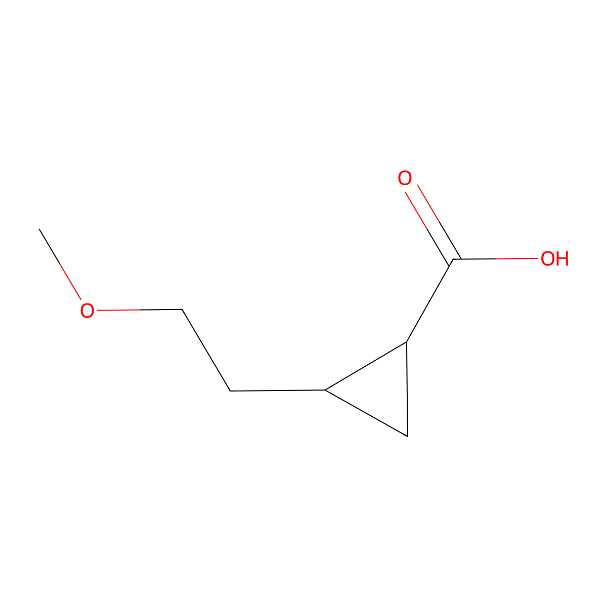 2-(2-Methoxyethyl)cyclopropane-1-carboxylic acid molecular structure, CAS 1438463-89-8