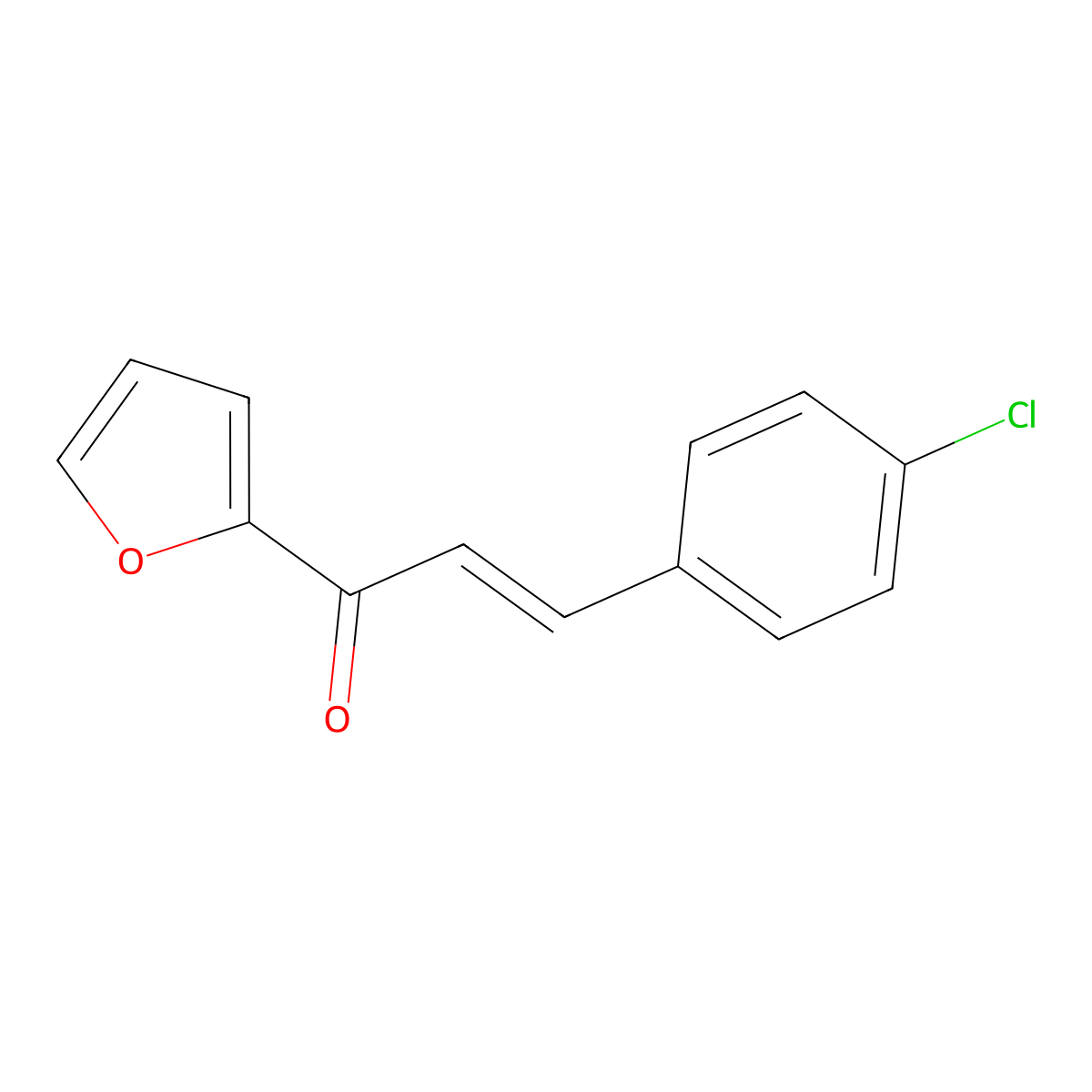 3-(4-Chlorophenyl)-1-(2-furyl)-2-propen-1-one molecular structure, CAS 14385-64-9