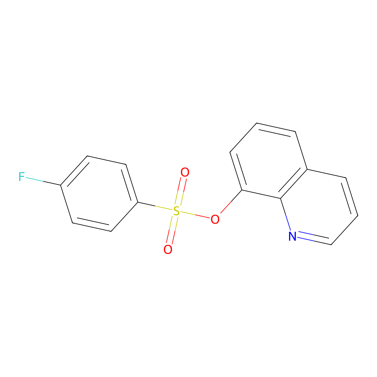 4-Fluoro-benzenesulfonic acid quinolin-8-yl ester molecular structure, CAS 143858-71-3