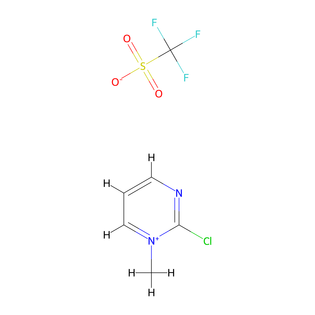 2-Chloro-1-methylpyrimidin-1-ium trifluoromethanesulfonate molecular structure, CAS 143859-73-8