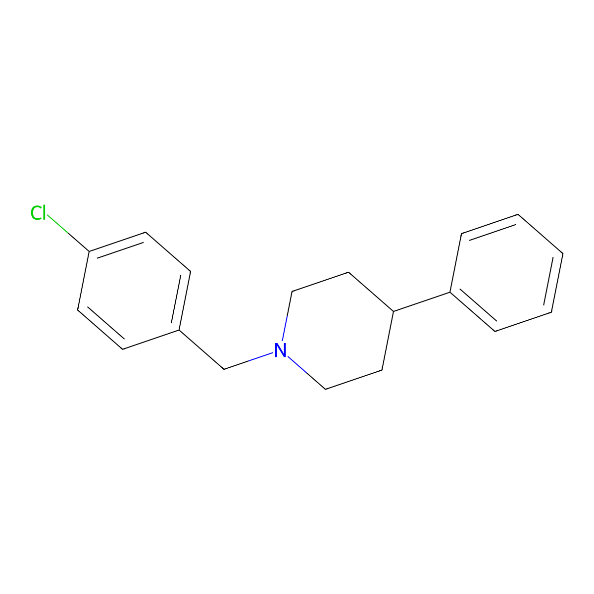 1-(4-Chlorobenzyl)-4-phenylpiperidine molecular structure, CAS 143866-73-3