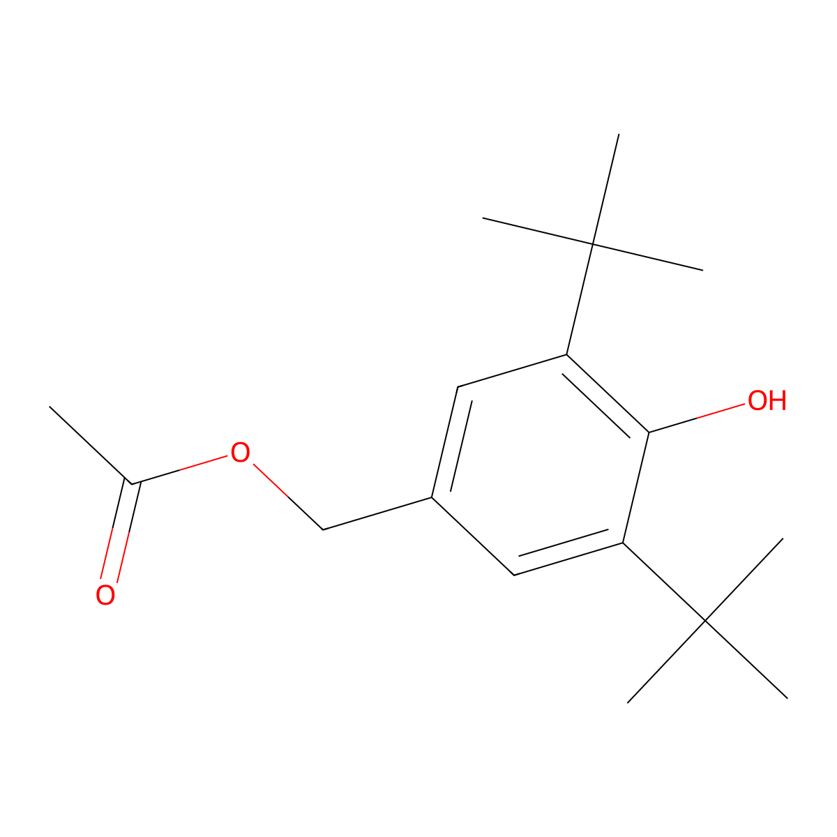 Benzenemethanol, 3,5-bis(1,1-dimethylethyl)-4-hydroxy-, 1-acetate molecular structure, CAS 14387-17-8
