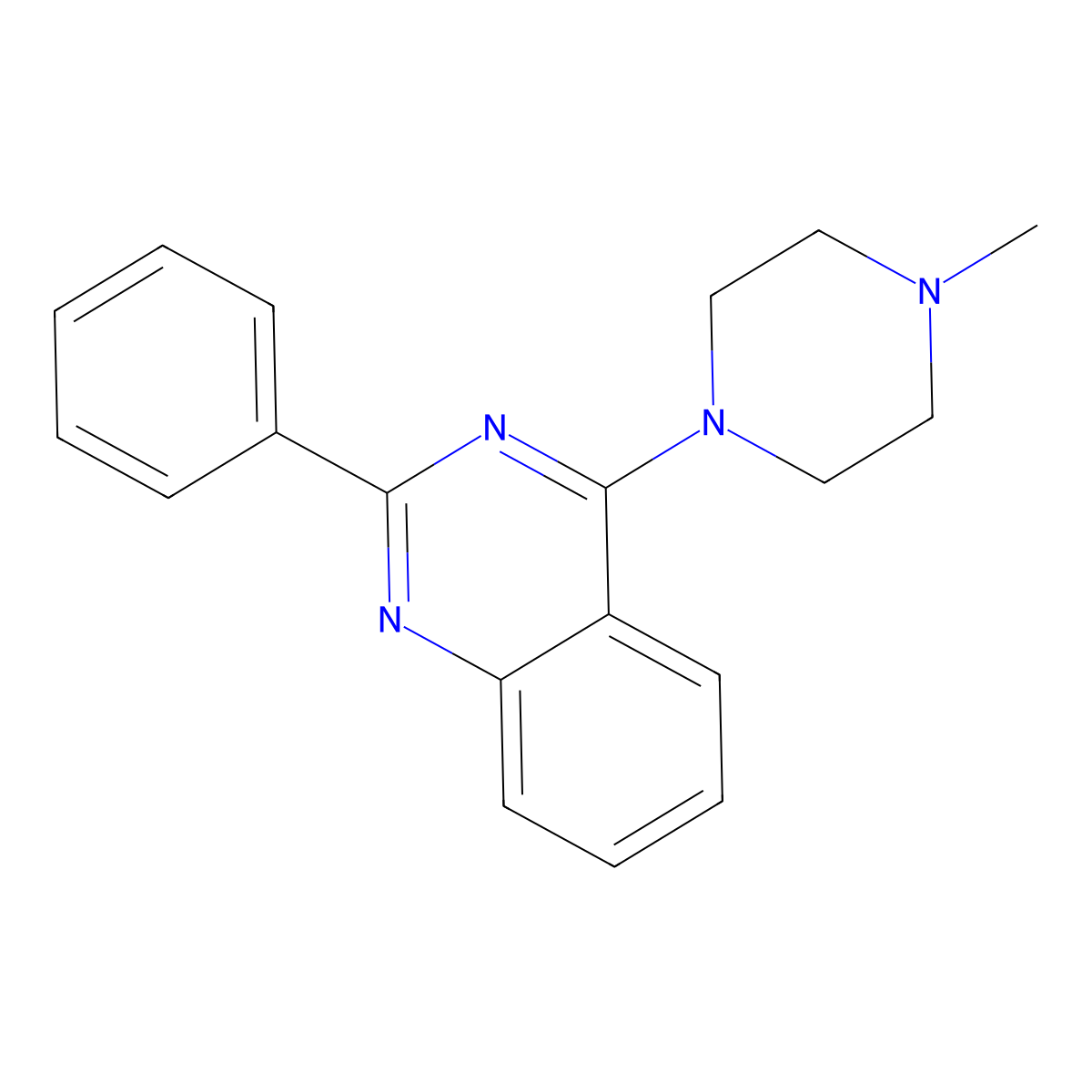4-(4-Methyl-1-piperazinyl)-2-phenylquinazoline molecular structure, CAS 143871-26-5