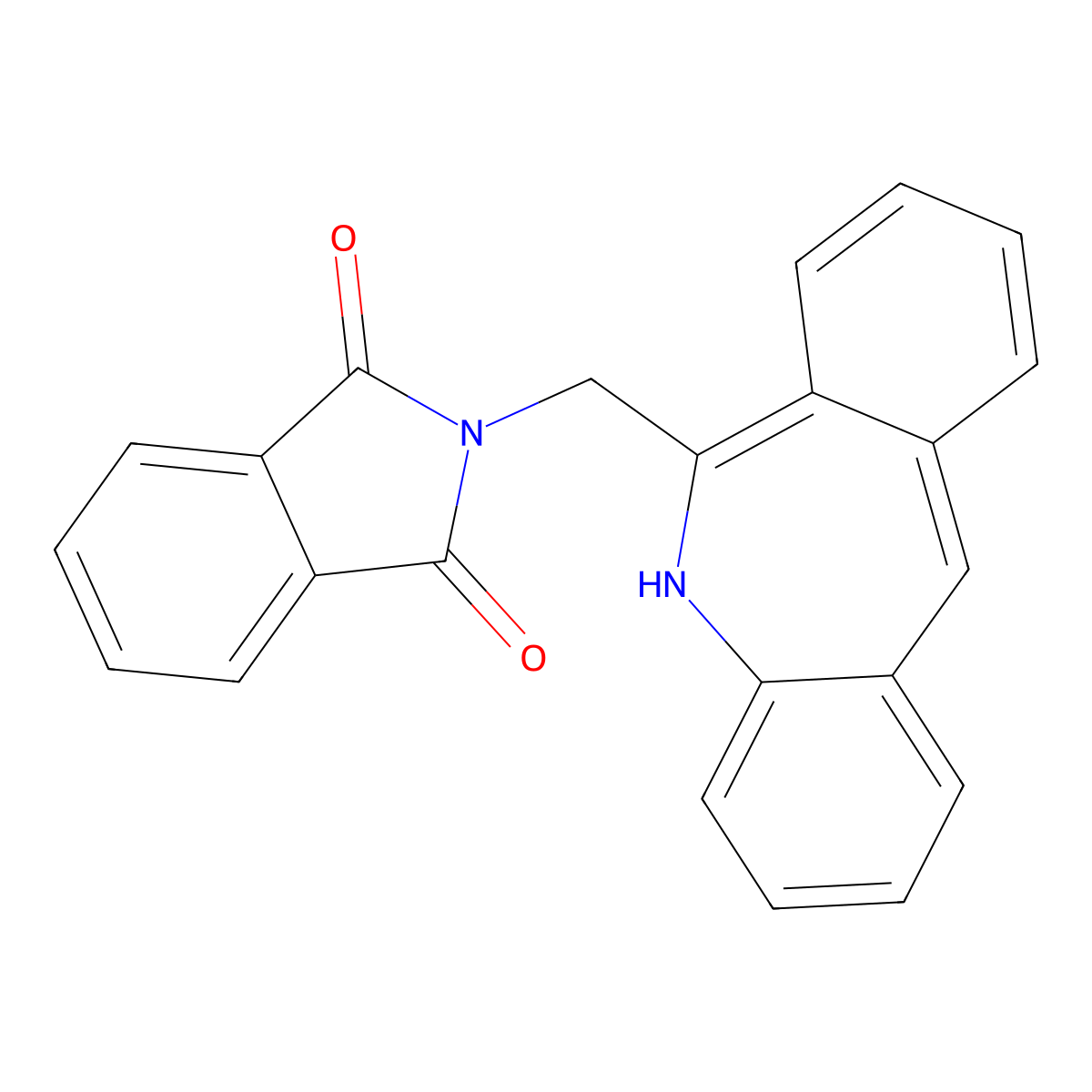 2-(5H-Dibenz[B,E]azepin-6-ylmethyl)-1H-isoindole-1,3(2H)-dione molecular structure, CAS 143878-21-1