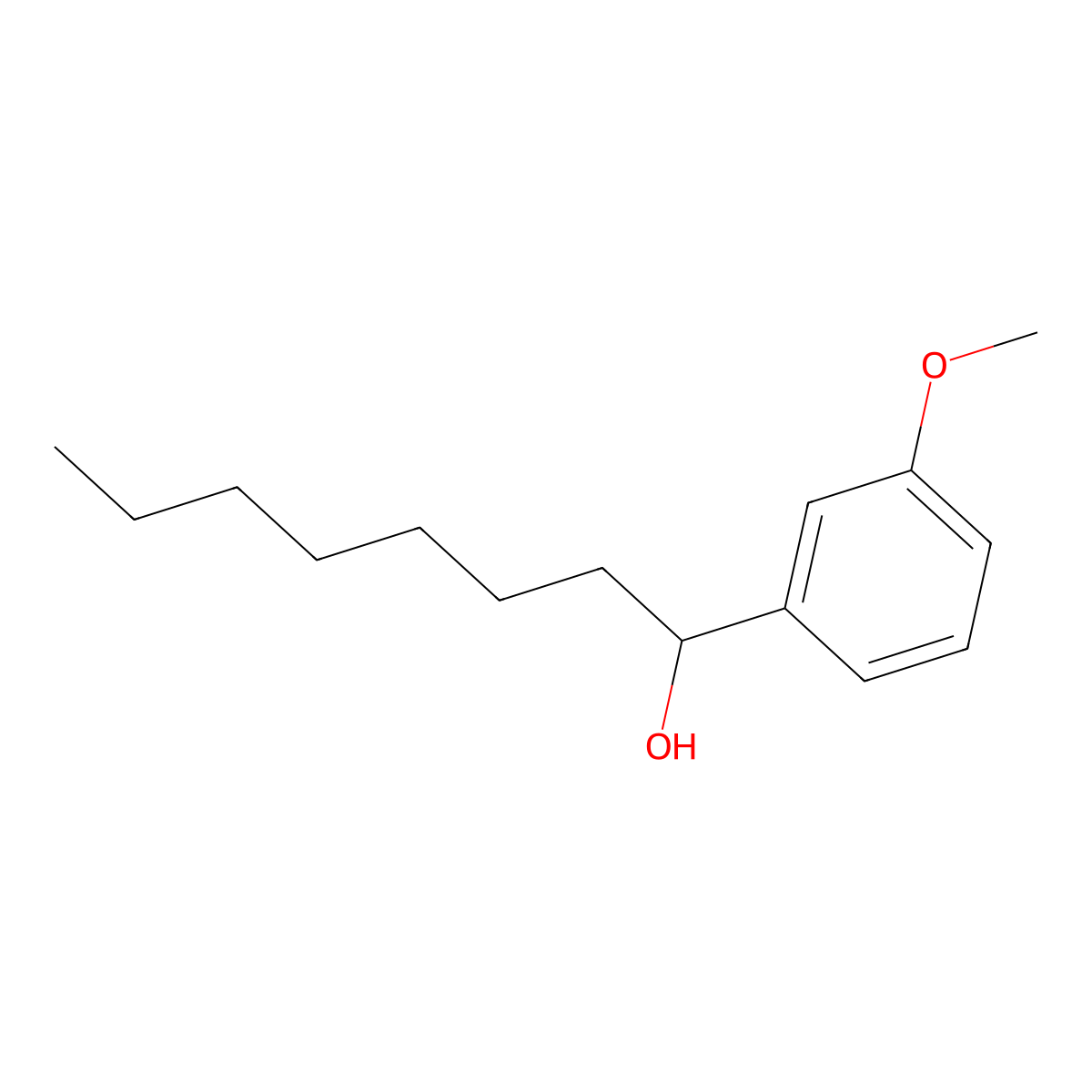 alpha-Heptyl-3-methoxybenzenemethanol molecular structure, CAS 143878-48-2