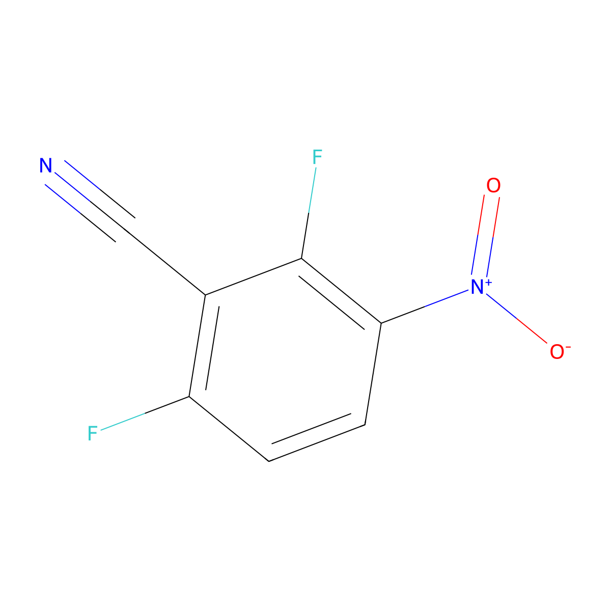 2,6-Difluoro-3-nitrobenzonitrile molecular structure, CAS 143879-77-0