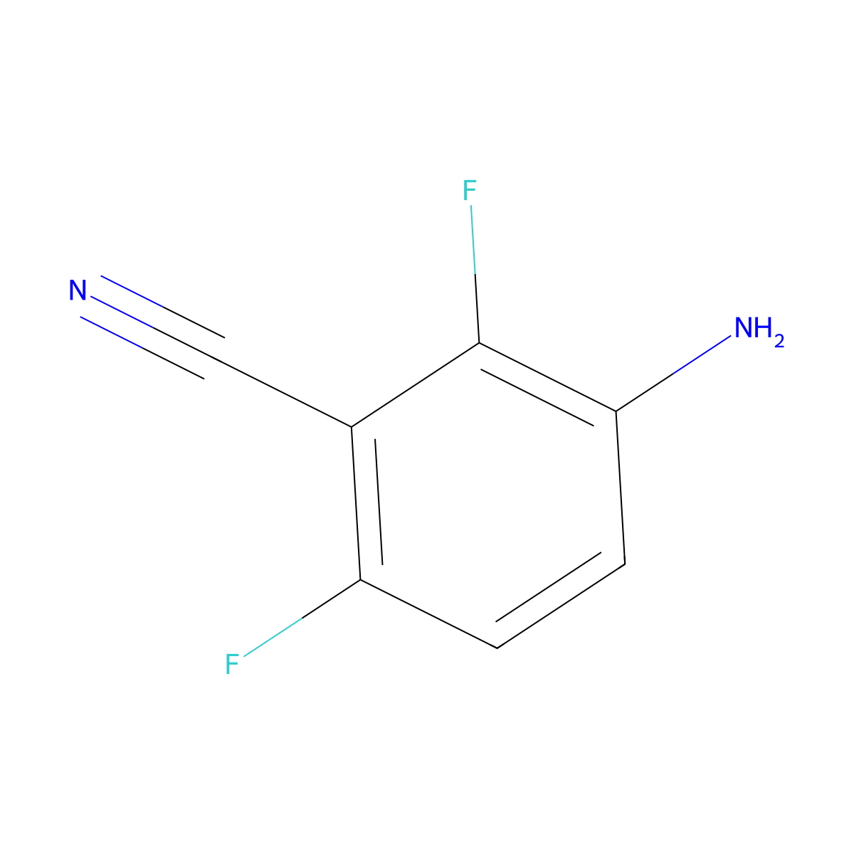 3-Amino-2,6-difluorobenzonitrile molecular structure, CAS 143879-78-1