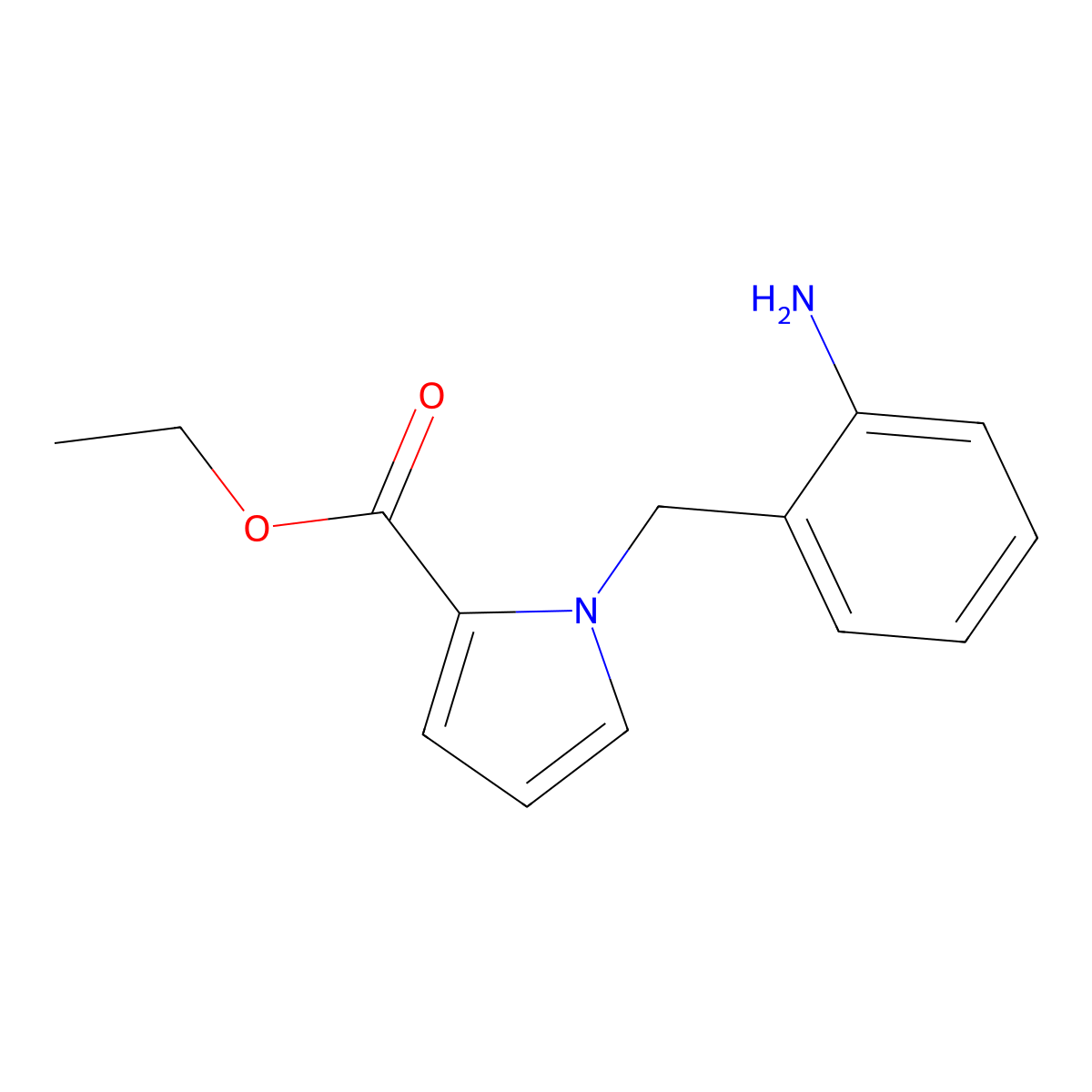 Ethyl 1-(2-aminobenzyl)-1H-pyrrole-2-carboxylate molecular structure, CAS 143879-97-4