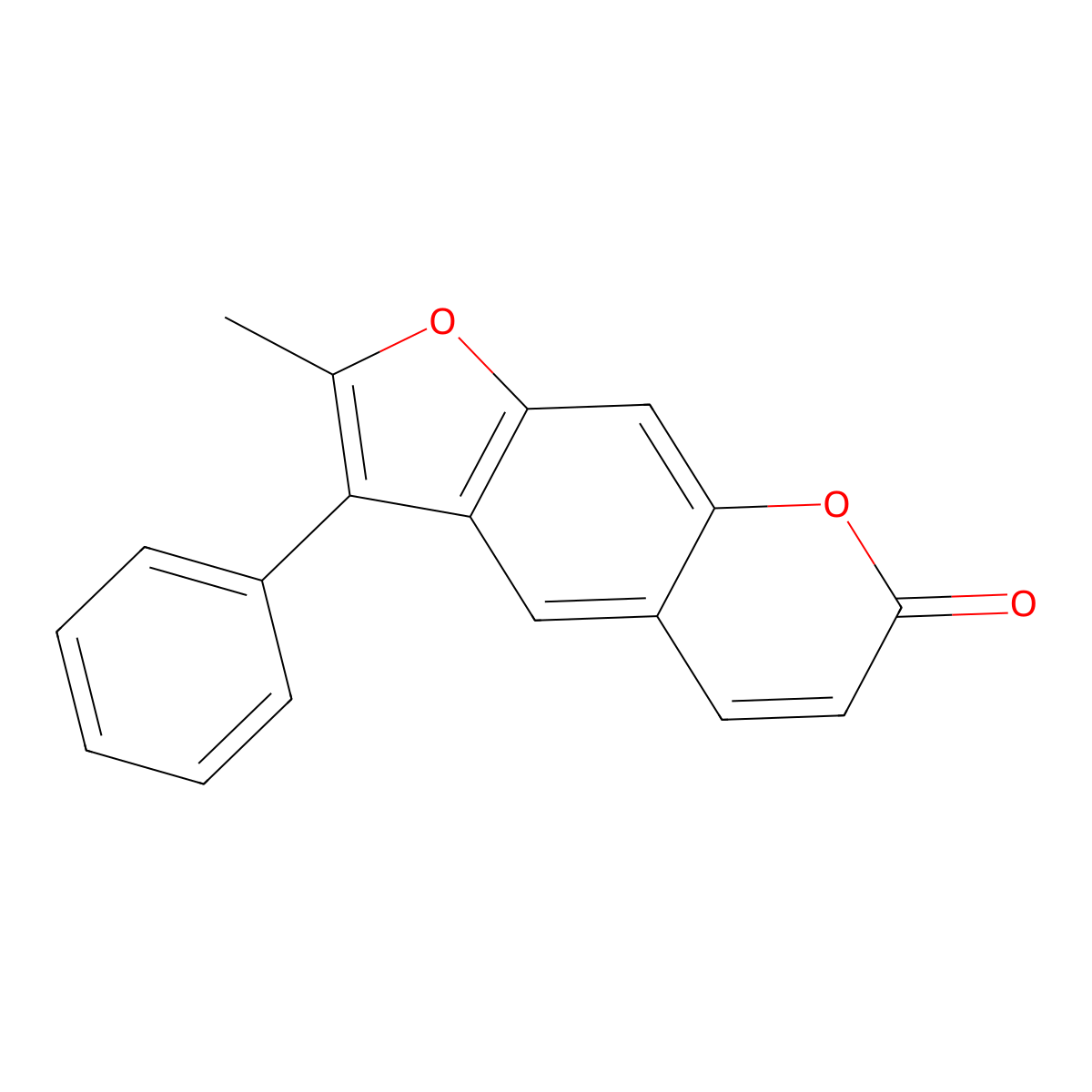 2-methyl-3-phenyl-7H-furo[3,2-g]chromen-7-one molecular structure, CAS 143882-73-9