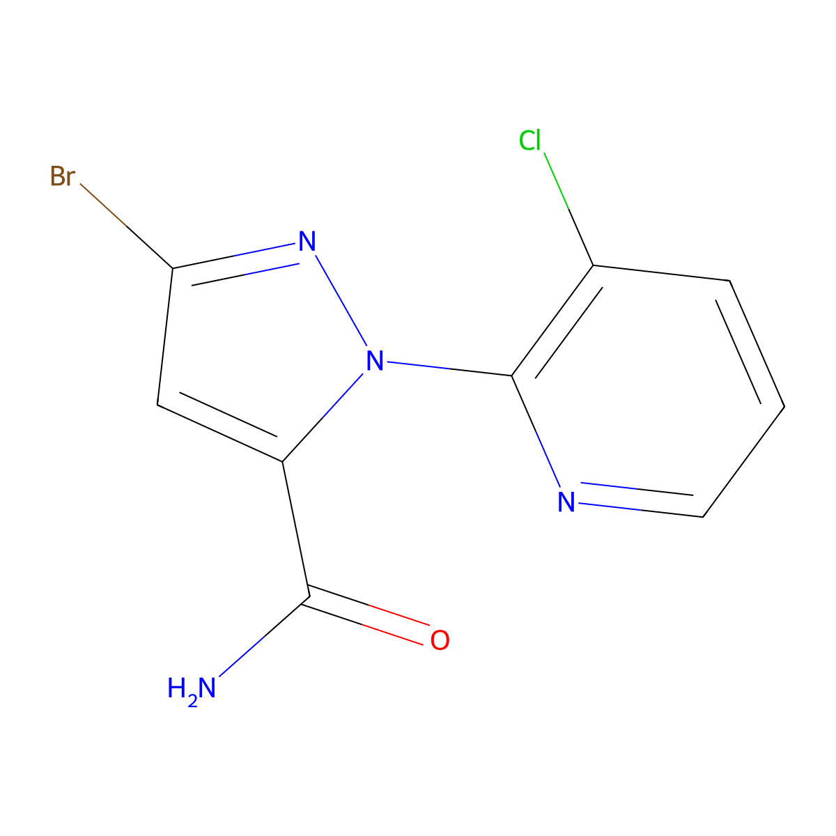 Des-[N-(4-chloro-2-methyl-6[((methylamino)carboyl))phenyl]] Chlorantraniliprole molecular structure, CAS 1438853-57-6