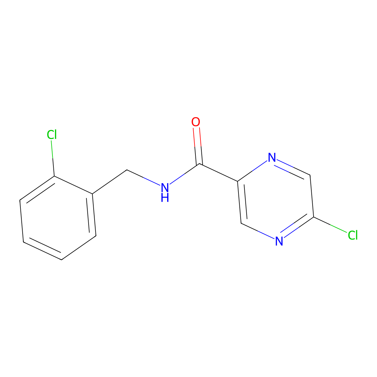 5-Chloro-N-(2-chlorobenzyl)pyrazine-2-carboxamide molecular structure, CAS 1438853-89-4