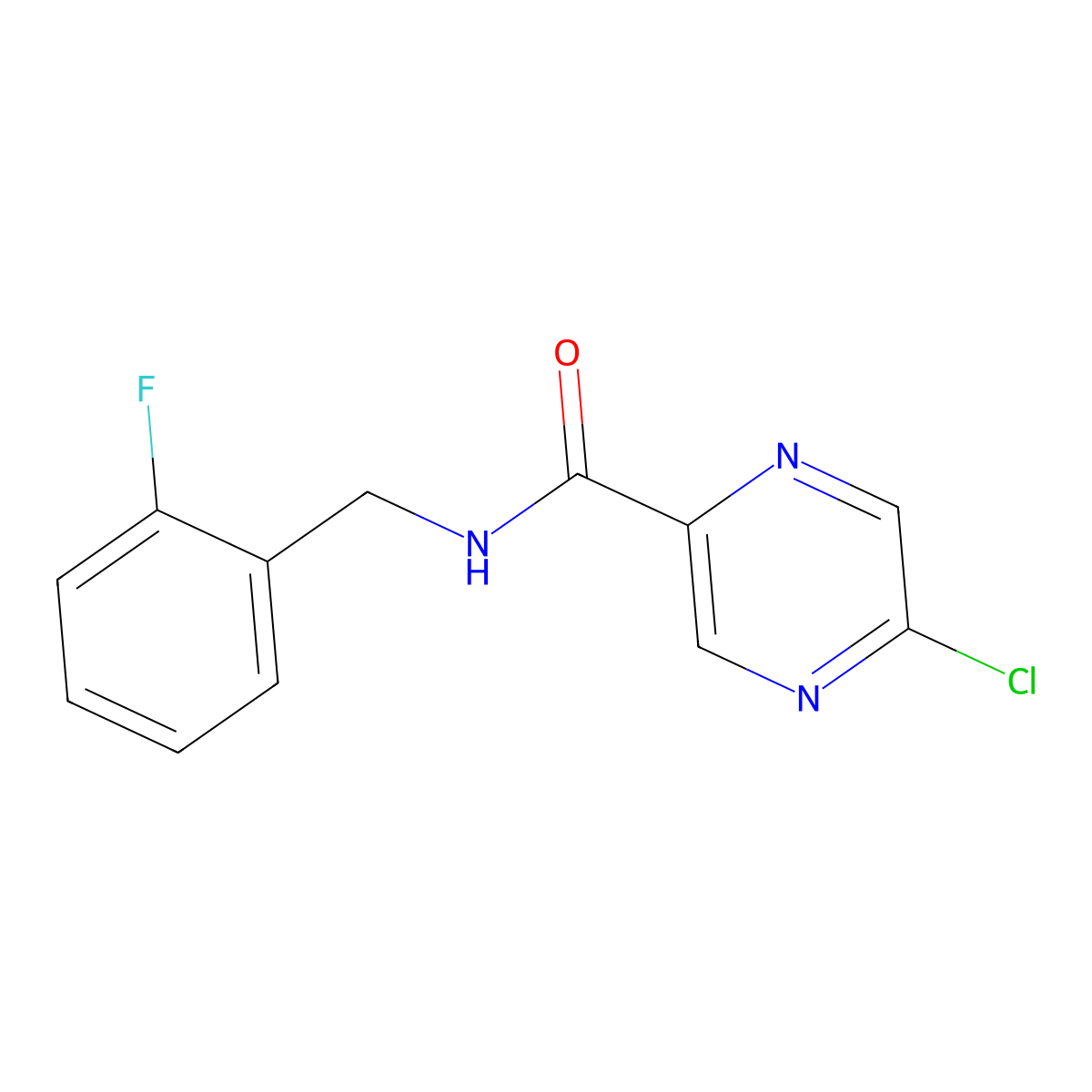 5-Chloro-N-(2-fluorobenzyl)pyrazine-2-carboxamide molecular structure, CAS 1438853-92-9