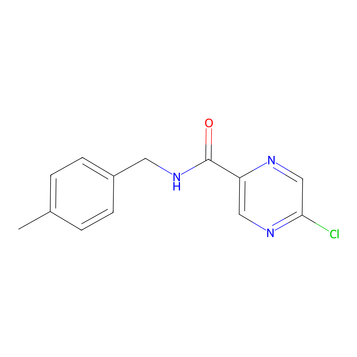 5-Chloro-N-(4-methylbenzyl)pyrazine-2-carboxamide molecular structure, CAS 1438853-96-3
