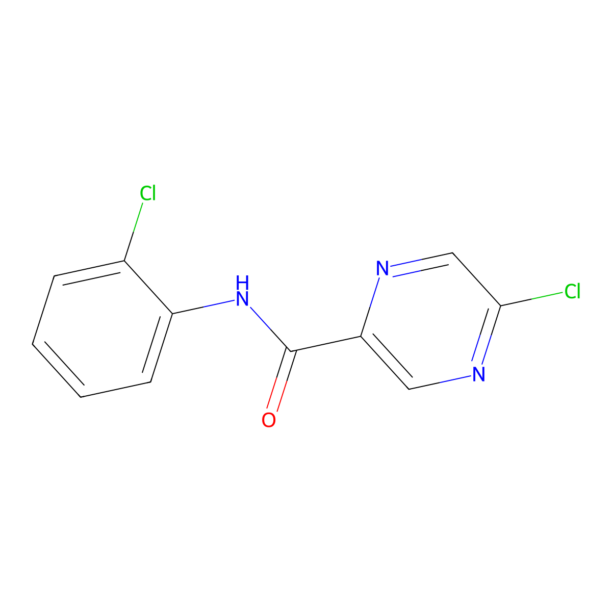 5-chloro-N-(2-chlorophenyl)pyrazine-2-carboxamide molecular structure, CAS 1438853-99-6