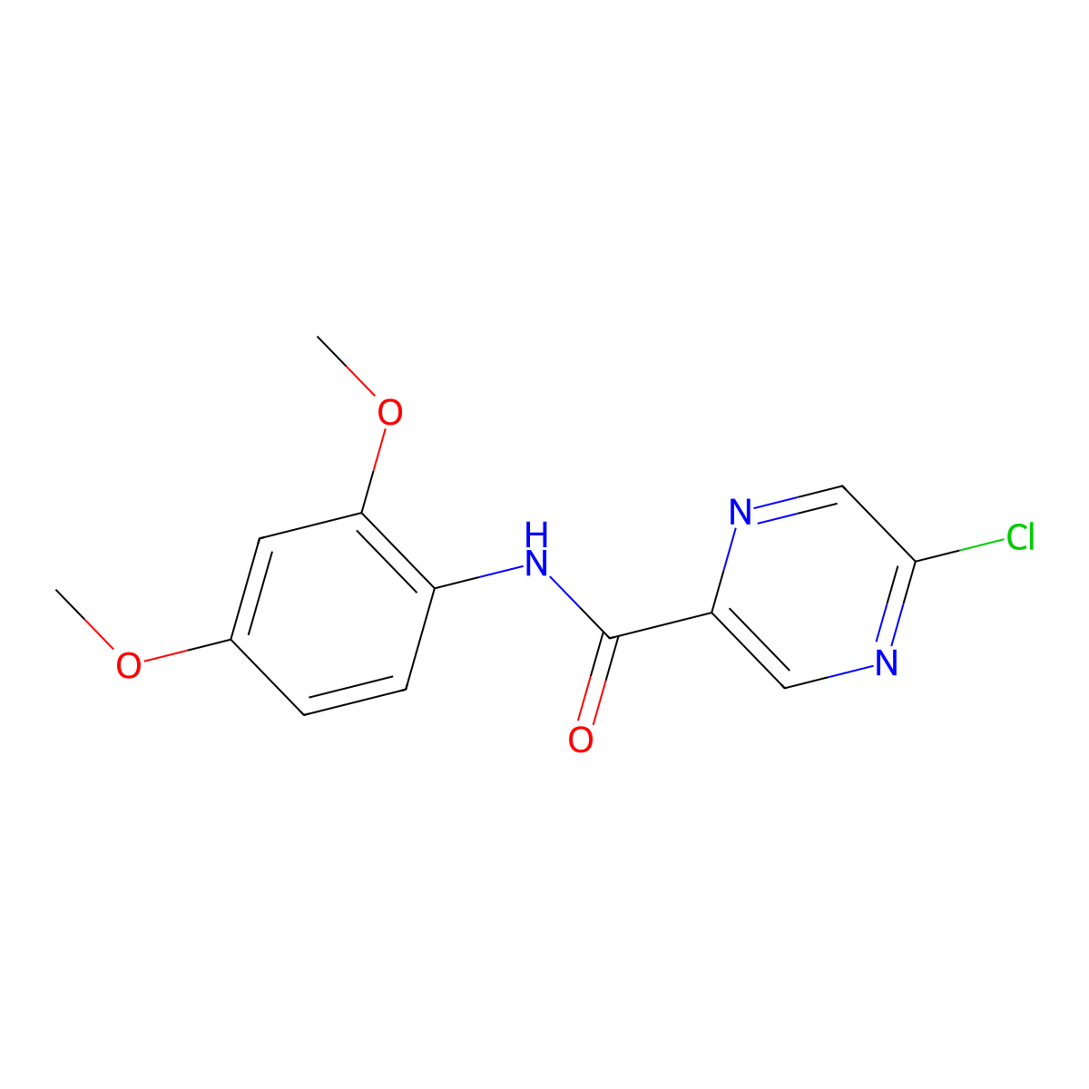 5-chloro-N-(2,4-dimethoxyphenyl)pyrazine-2-carboxamide molecular structure, CAS 1438854-01-3