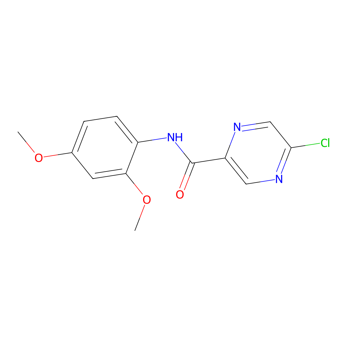 5-chloro-N-(2,4-dimethoxyphenyl)pyrazine-2-carboxamide molecular structure, CAS 1438854-01-3