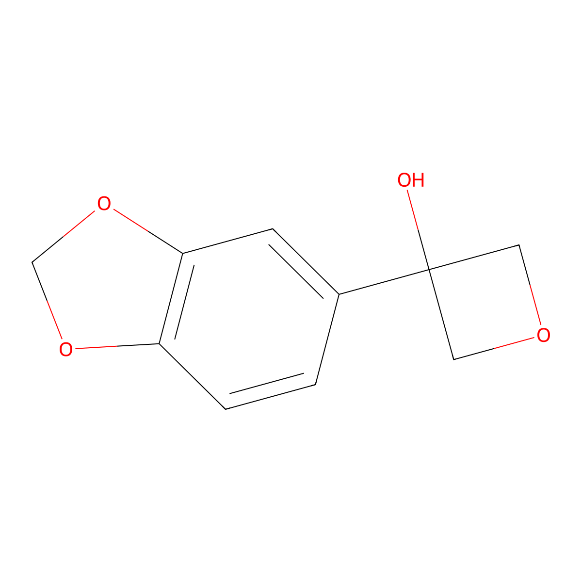 3-(1,3-Benzodioxol-5-yl)-3-oxetanol molecular structure, CAS 1438858-61-7