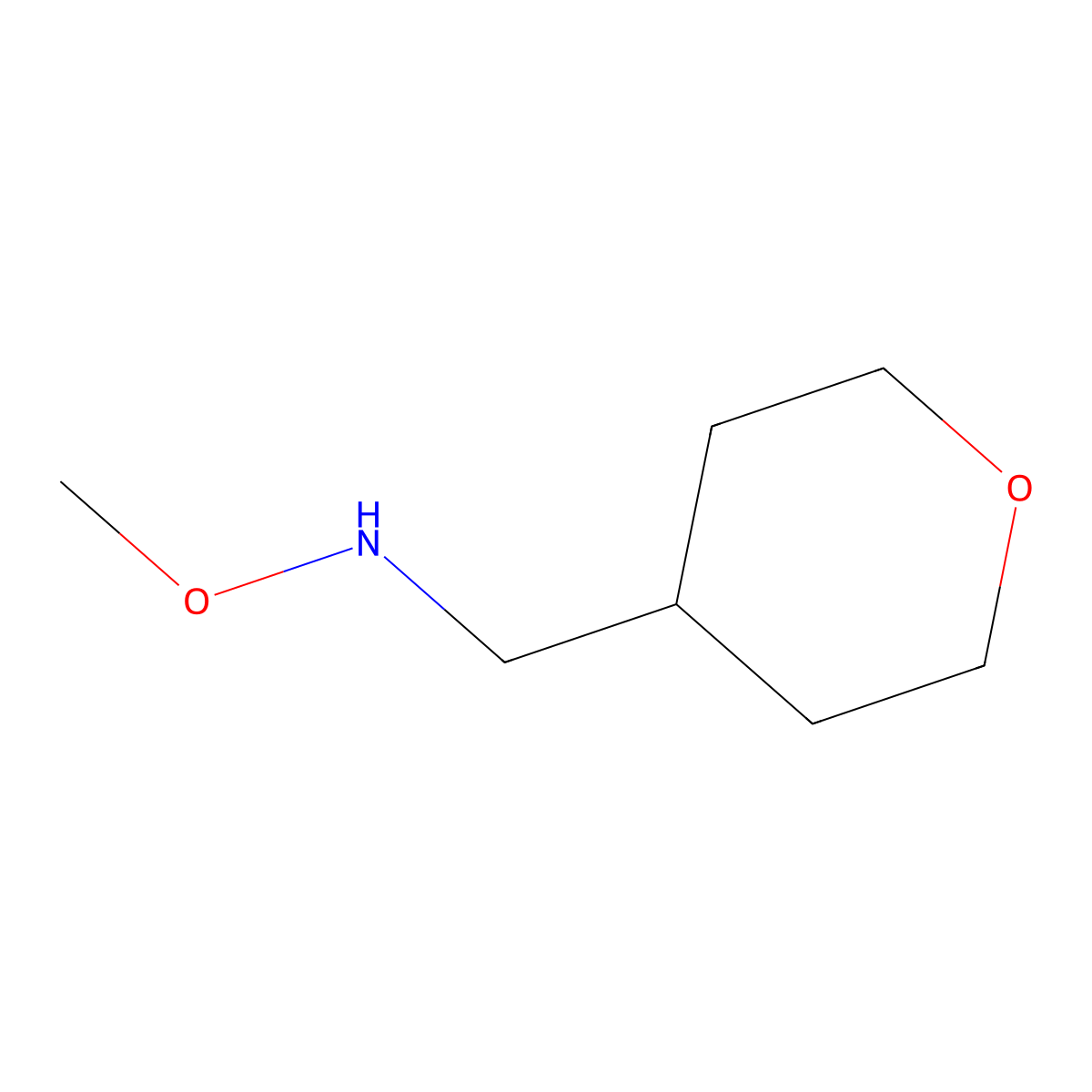 Methoxy[(oxan-4-yl)methyl]amine molecular structure, CAS 1438858-65-1
