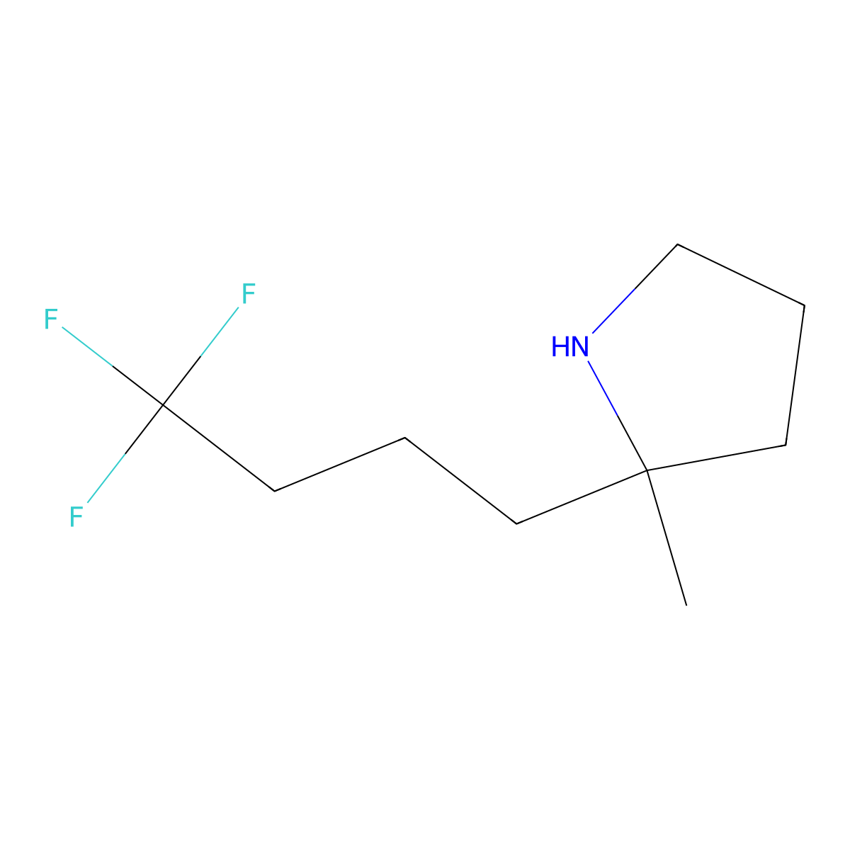 2-Methyl-2-(4,4,4-trifluorobutyl)pyrrolidine molecular structure, CAS 1438858-81-1