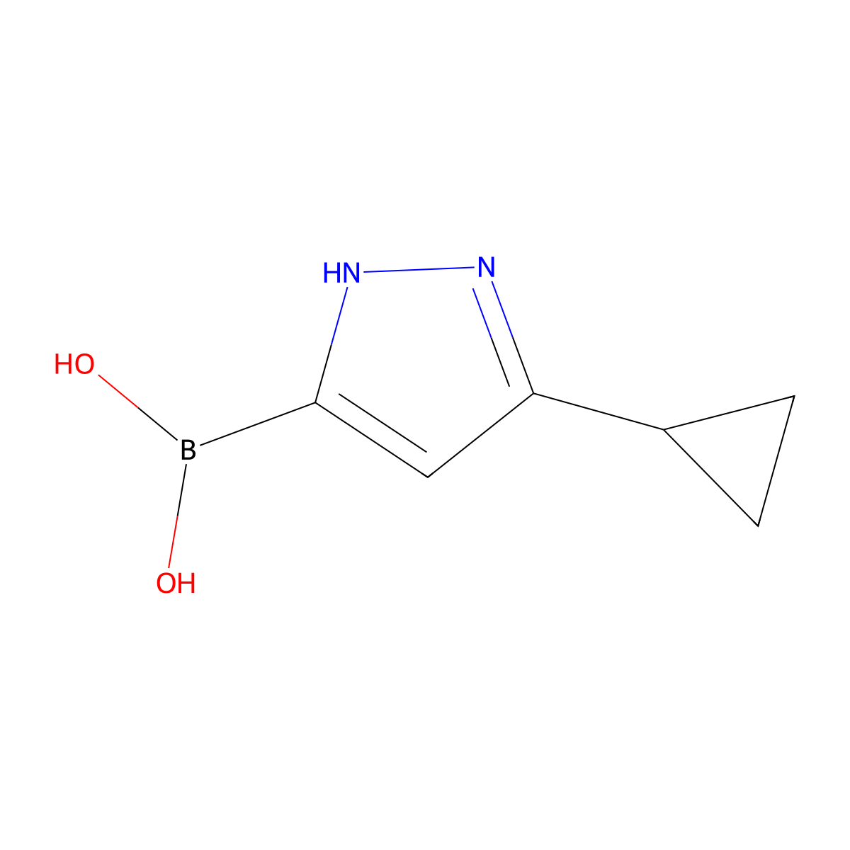 3-Cyclopropyll-1H-pyrazole-5-boronic acid molecular structure, CAS 1438888-09-5