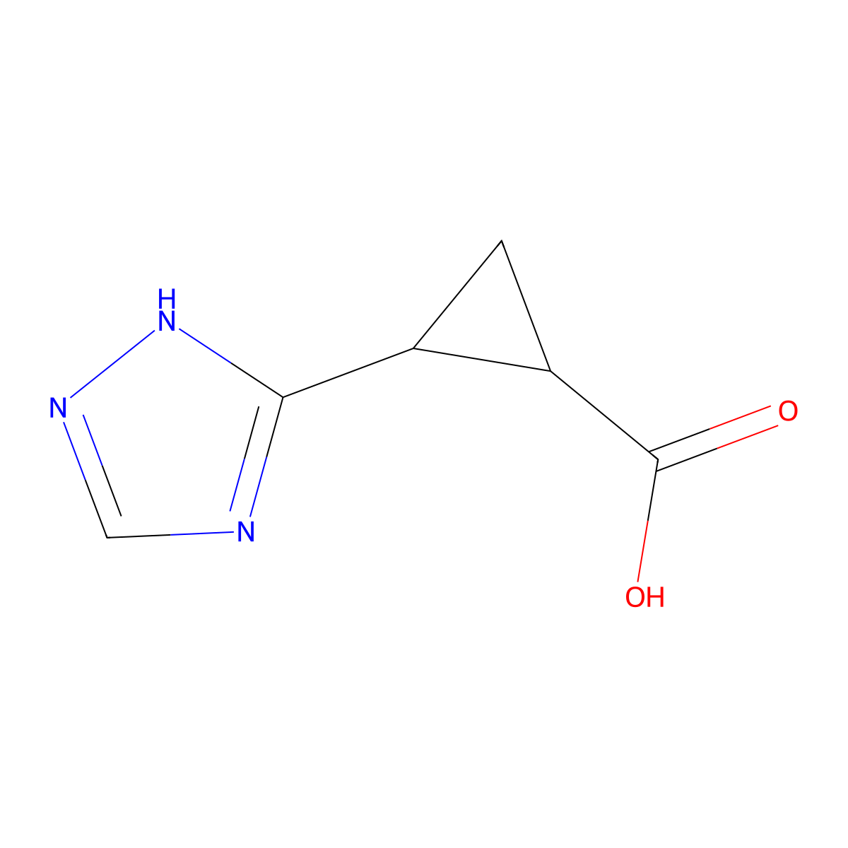 rac-(1R,2S)-2-(1H-1,2,4-triazol-3-yl)cyclopropane-1-carboxylic acid molecular structure, CAS 1438897-37-0