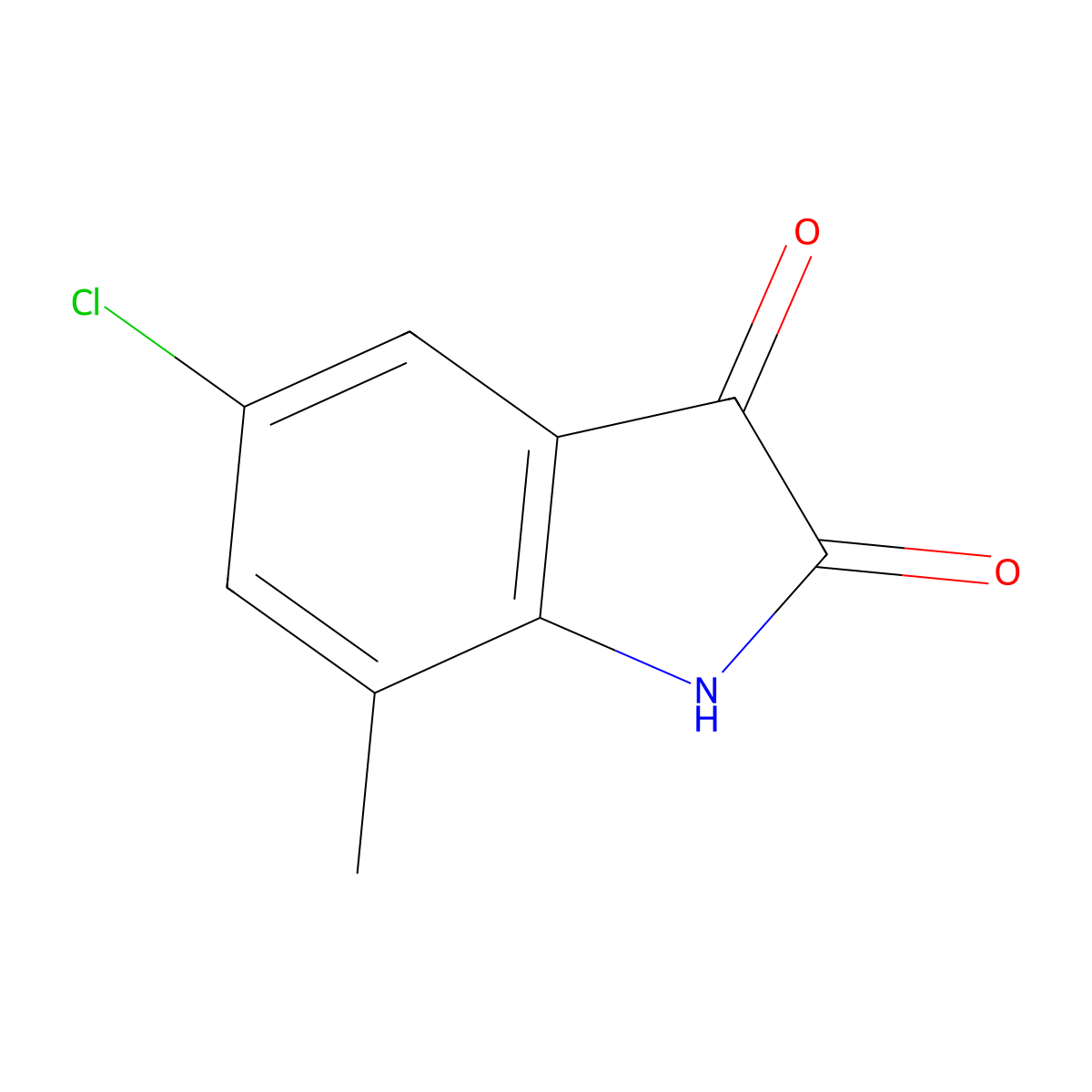 5-chloro-7-methyl-2,3-dihydro-1H-indole-2,3-dione molecular structure, CAS 14389-06-1