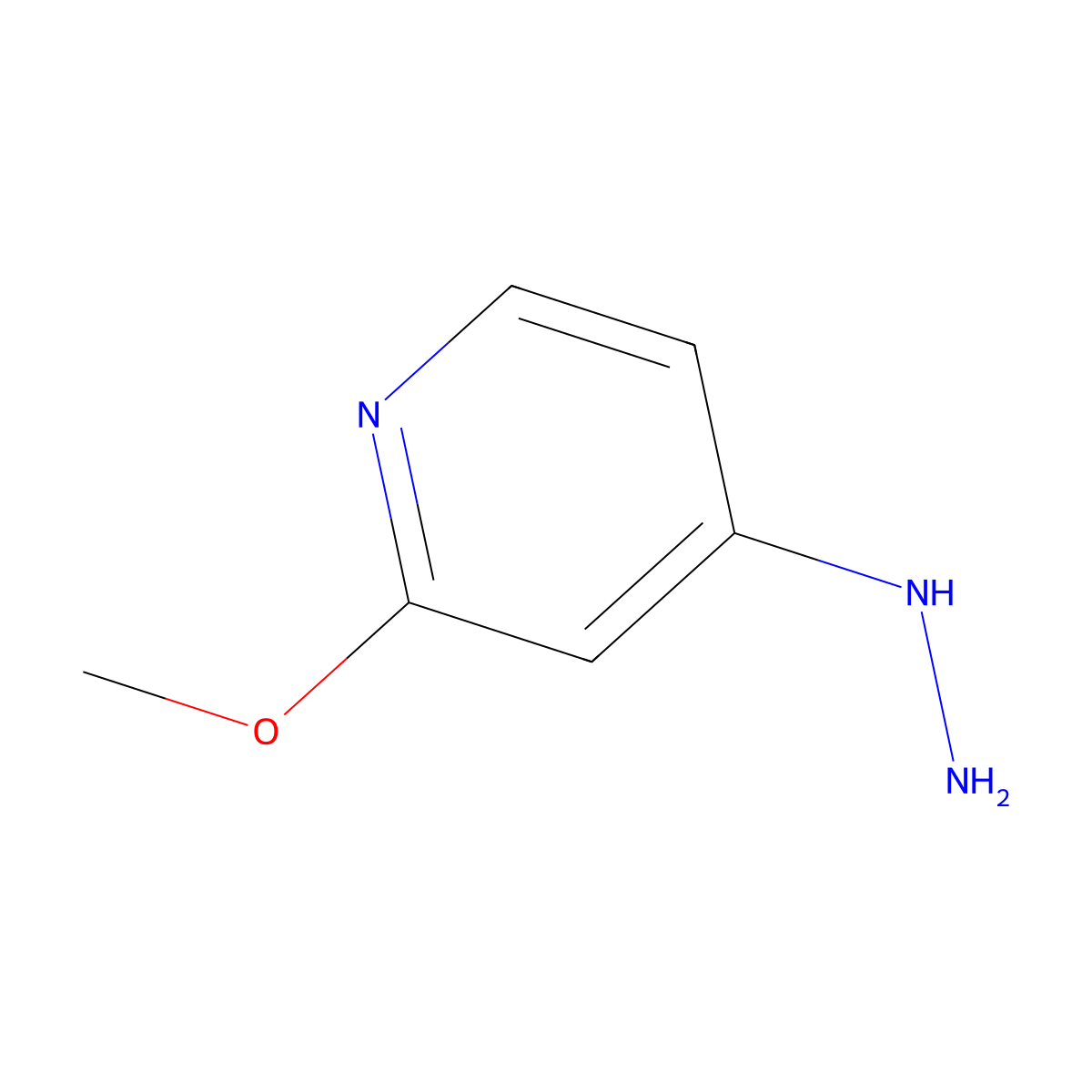 4-Hydrazinyl-2-methoxypyridine molecular structure, CAS 1438981-94-2