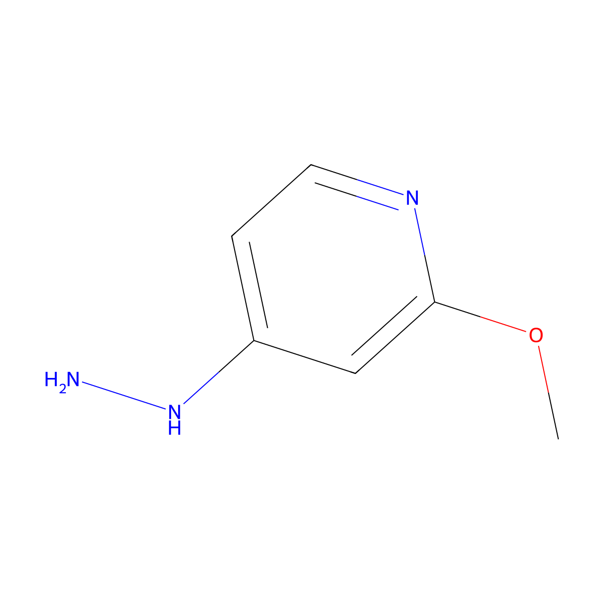 4-Hydrazinyl-2-methoxypyridine molecular structure, CAS 1438981-94-2