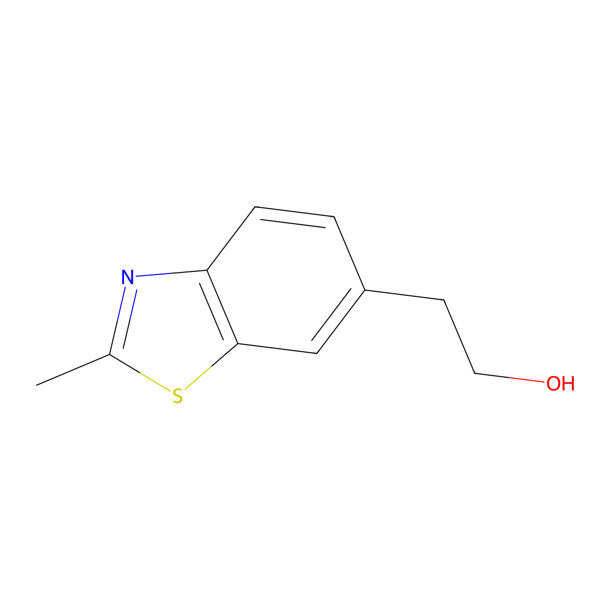 2-(2-Methyl-1,3-benzothiazol-6-yl)ethanol molecular structure, CAS 1439-72-1