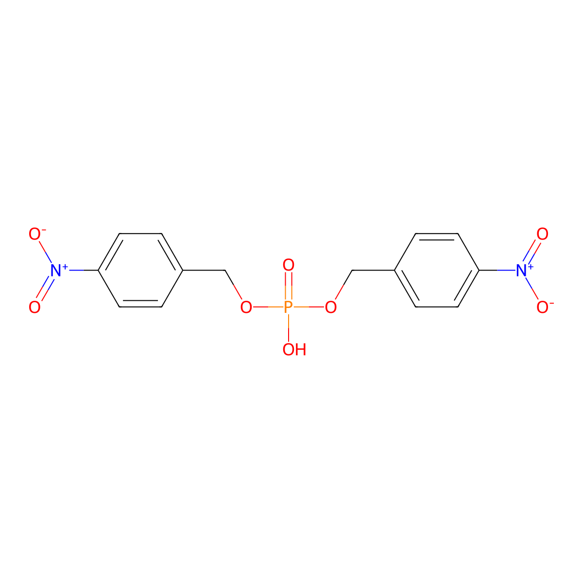Bis(4-nitrobenzyl) hydrogen phosphate molecular structure, CAS 14390-40-0