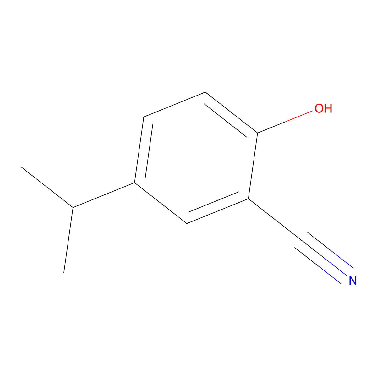 2-Hydroxy-5-isopropylbenzonitrile molecular structure, CAS 143912-49-6