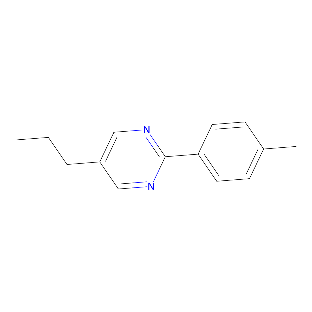 2-(4-Methylphenyl)-5-propylpyrimidine molecular structure, CAS 143913-45-5