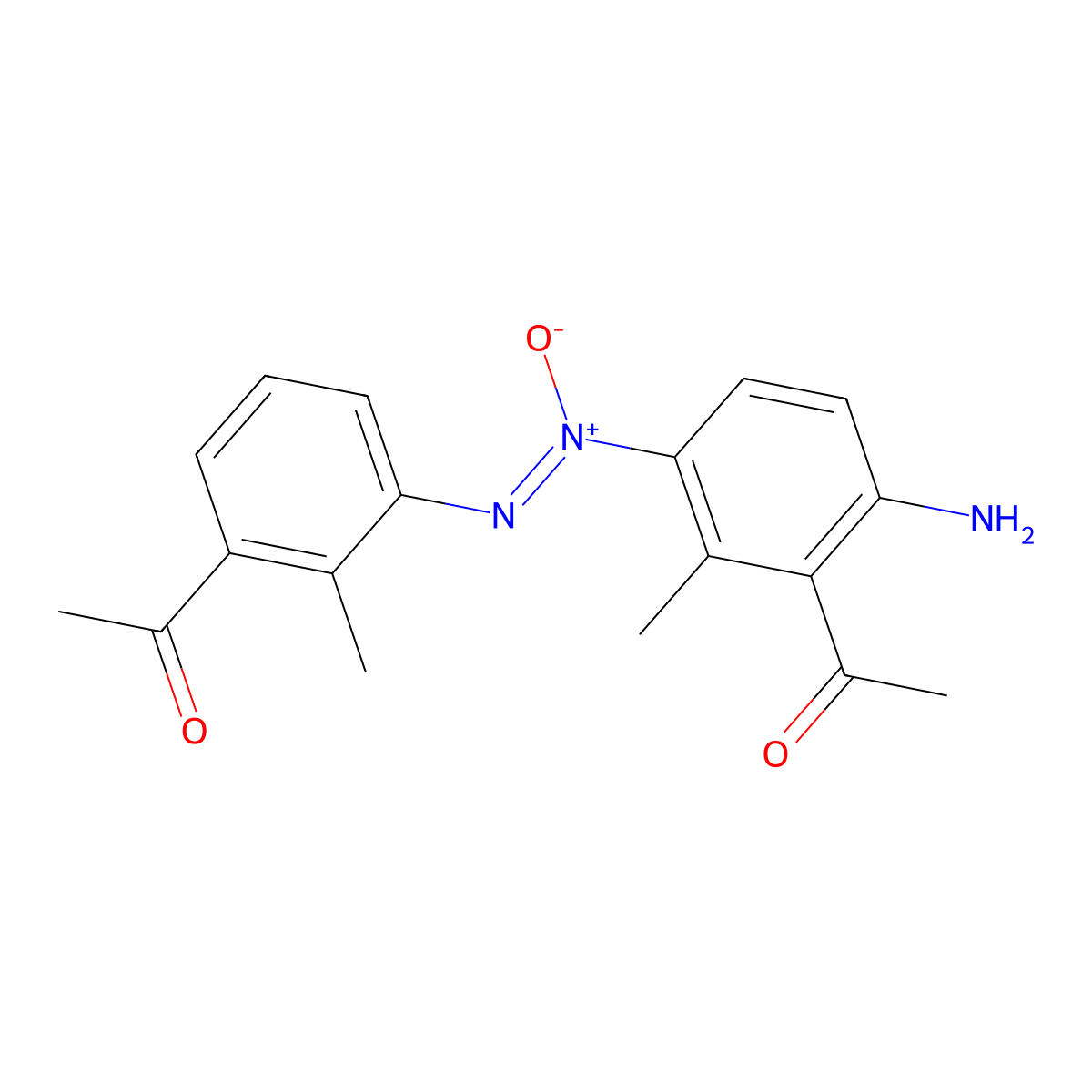 3,3'-Diacetylamino-2,2'-dimethylazoxybenzene molecular structure, CAS 143922-98-9
