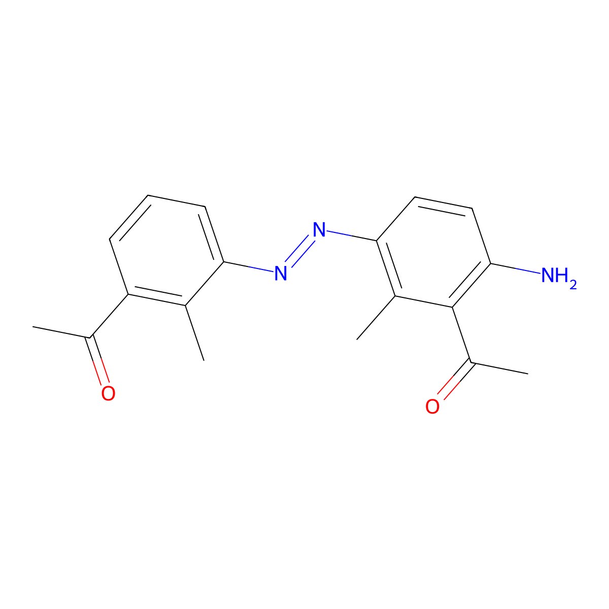 3,3'-Diacetylamino-2,2'-dimethylazobenzene molecular structure, CAS 143922-99-0