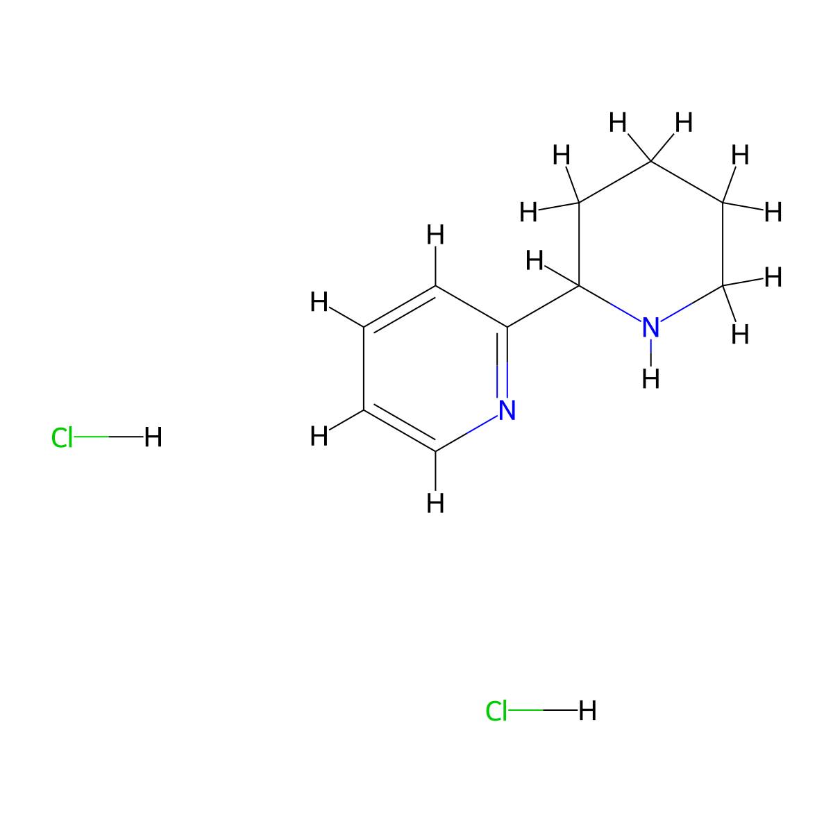 2-(Piperidin-2-yl)pyridine dihydrochloride molecular structure, CAS 143924-44-1