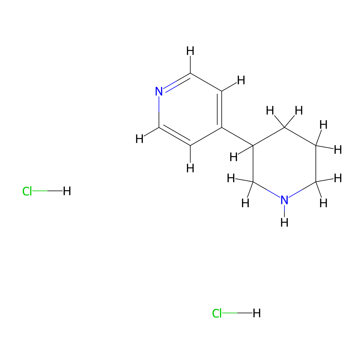 4-(Piperidin-3-yl)pyridine dihydrochloride molecular structure, CAS 143924-46-3
