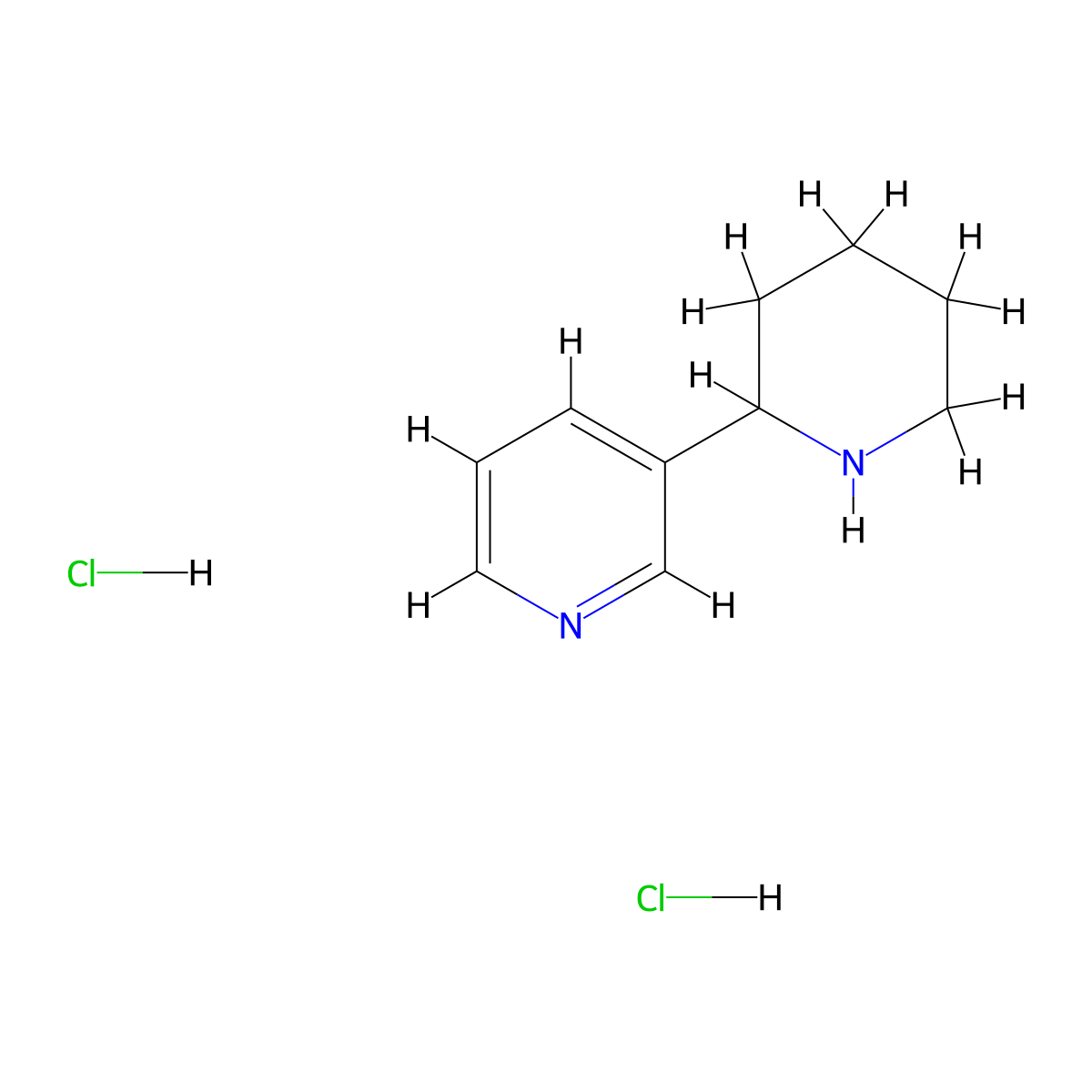 3-(Piperidin-2-yl)pyridine dihydrochloride molecular structure, CAS 143924-48-5