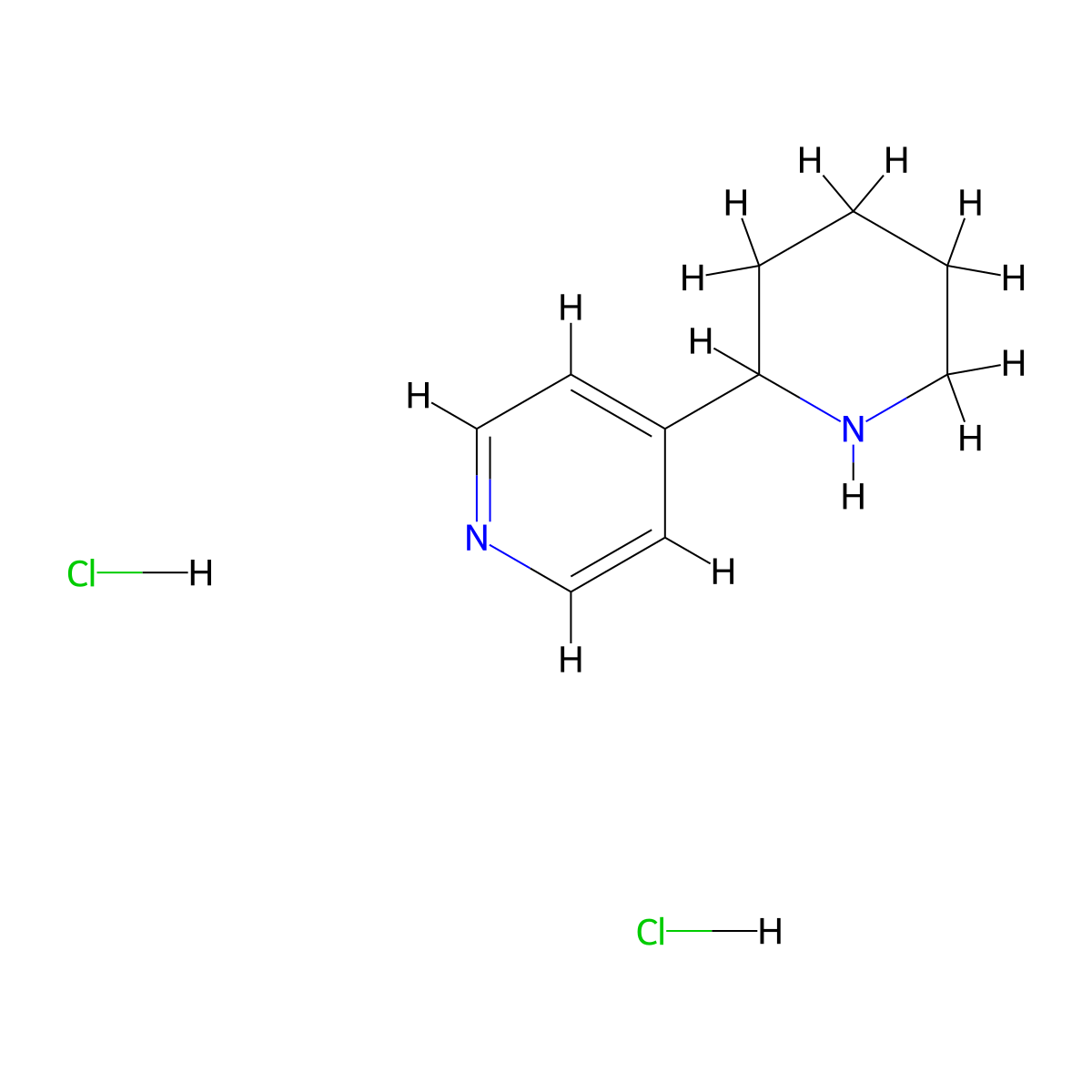 4-(Piperidin-2-yl)pyridine dihydrochloride molecular structure, CAS 143924-49-6