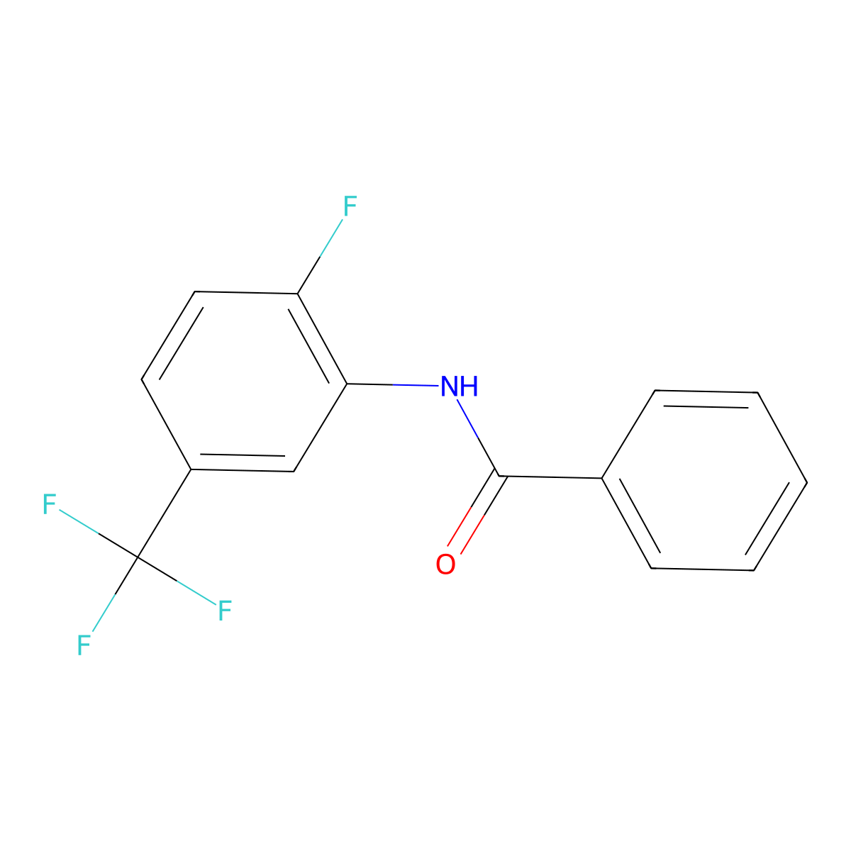 N-[2-fluoro-5-(trifluoromethyl)phenyl]benzamide molecular structure, CAS 143925-44-4