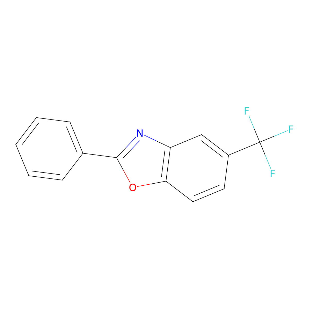 Benzoxazole, 2-phenyl-5-(trifluoromethyl)- molecular structure, CAS 143925-49-9