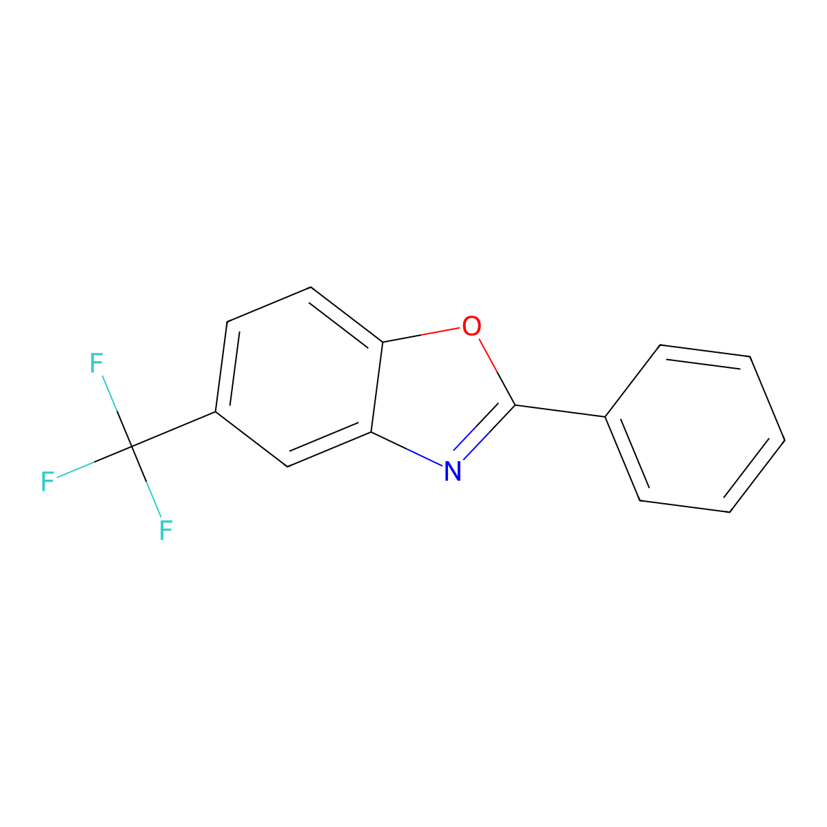 Benzoxazole, 2-phenyl-5-(trifluoromethyl)- molecular structure, CAS 143925-49-9