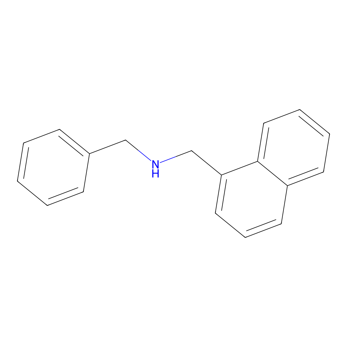 Benzylnaphthalen-1-ylmethylamine molecular structure, CAS 14393-12-5