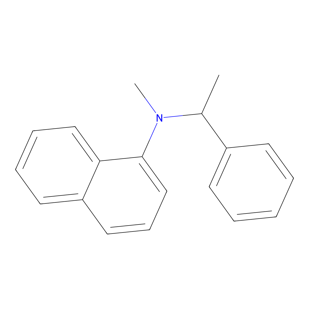 N-methyl-N-(1-phenylethyl)naphthalen-1-amine molecular structure, CAS 14393-13-6