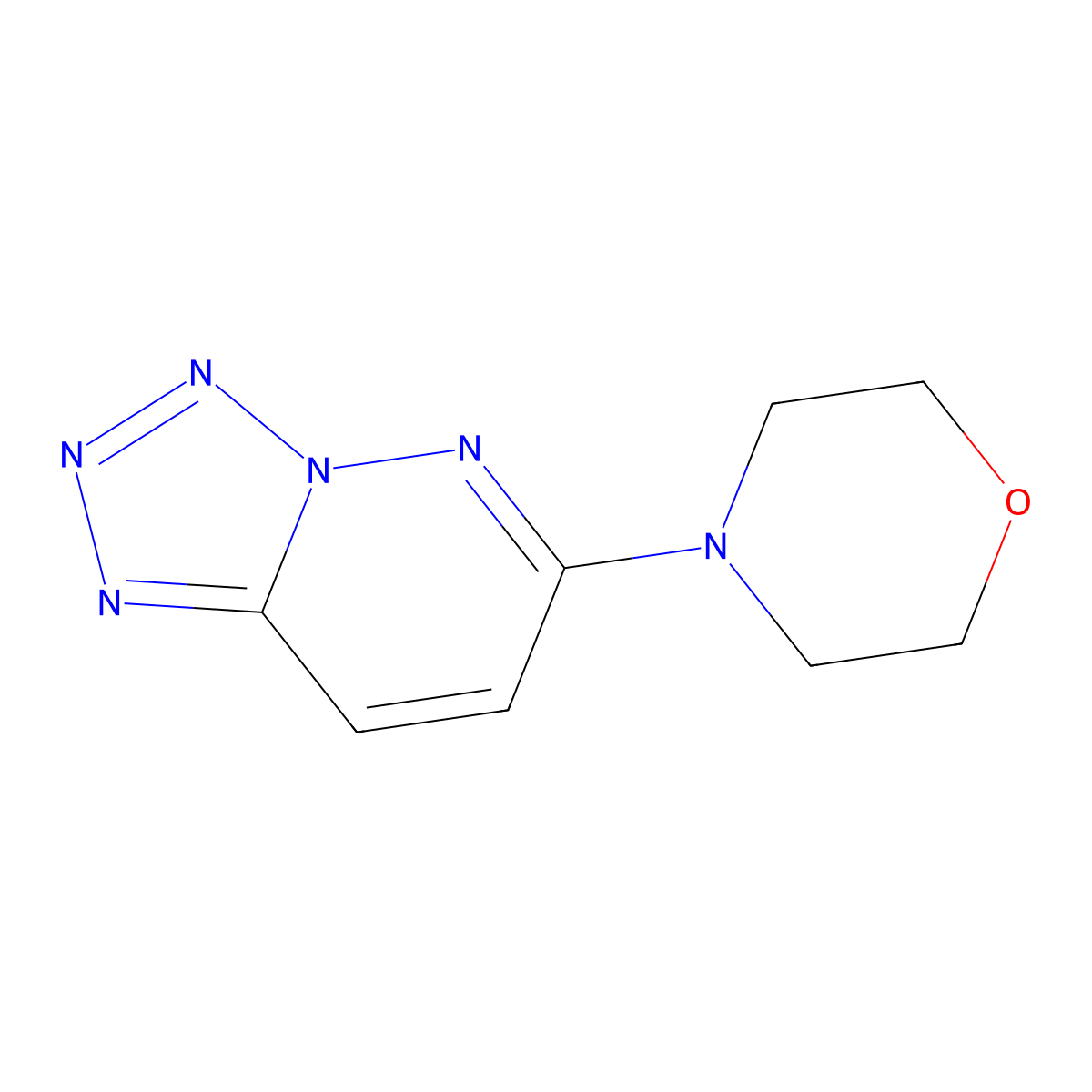 Tetrazolo[1,5-b]pyridazine, 6-(4-morpholinyl)- molecular structure, CAS 14393-74-9